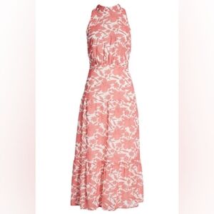 2X Sam Edelman Floral Sleeveless Maxi Dress - Soft Pink and White